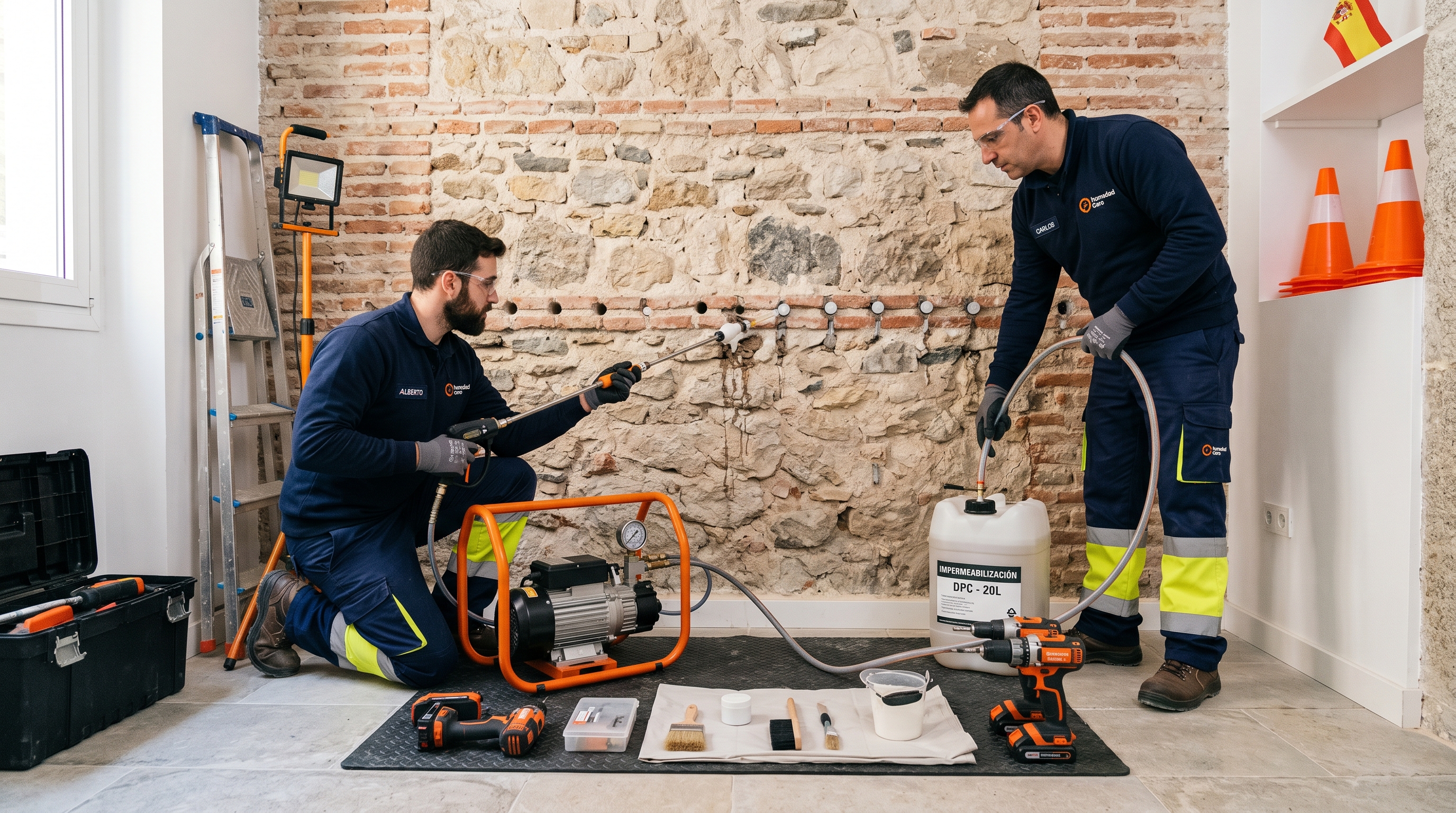 Técnicos especializados en tratamiento de humedades en Málaga — inyección de barrera química